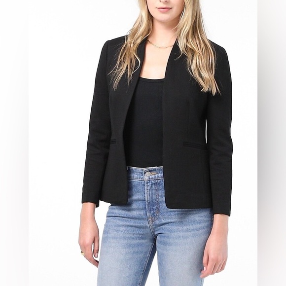 NWT J. Crew Black Going-out Collarless blazer in stretch twill Size 2 - Picture 2 of 11